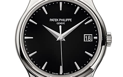 black face patek philippe|Calatrava Automatic Date Black Dial Watch 5227G.